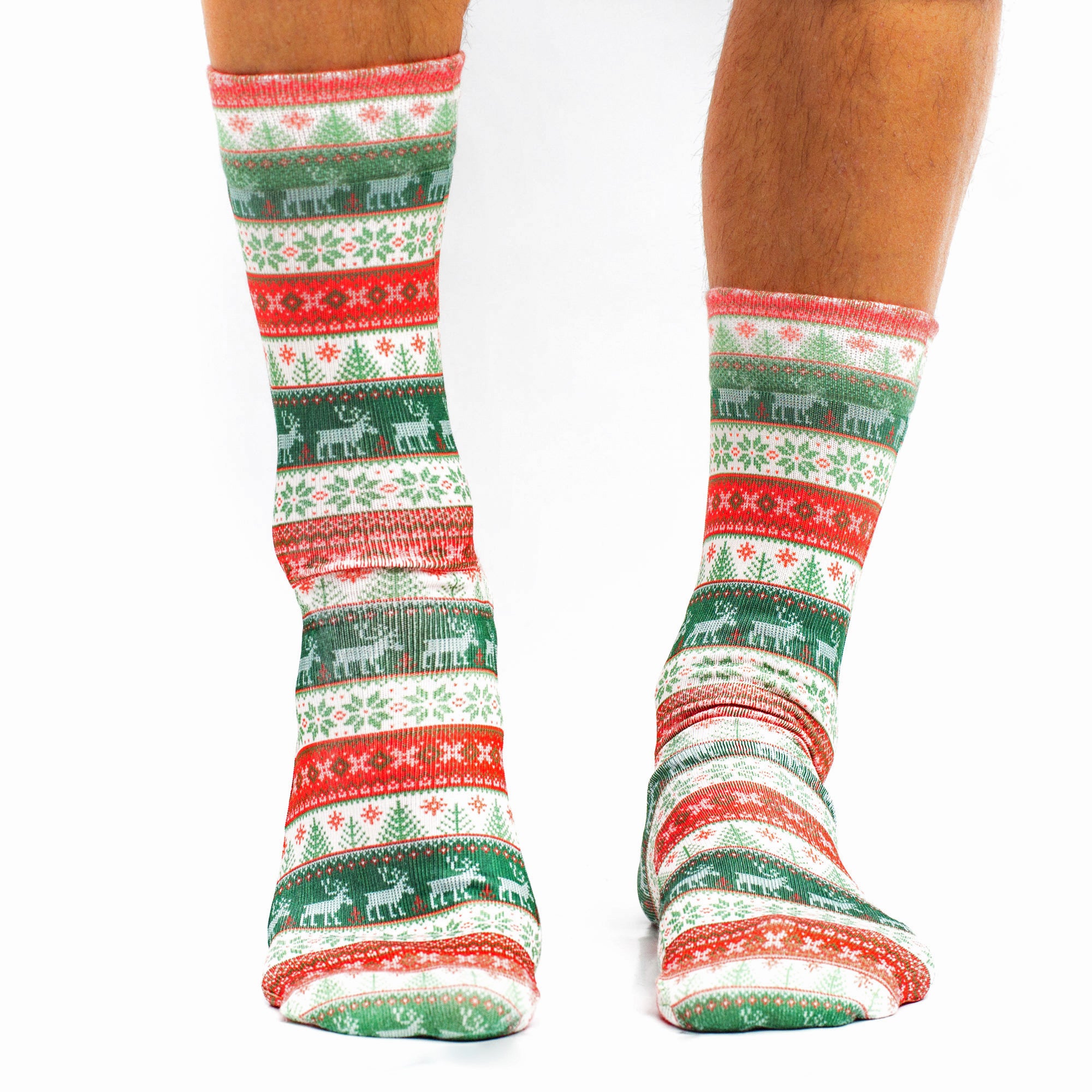 Knitted Deer Mens Novelty Socks