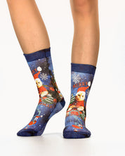 Santa Cats Gift Ladies Socks