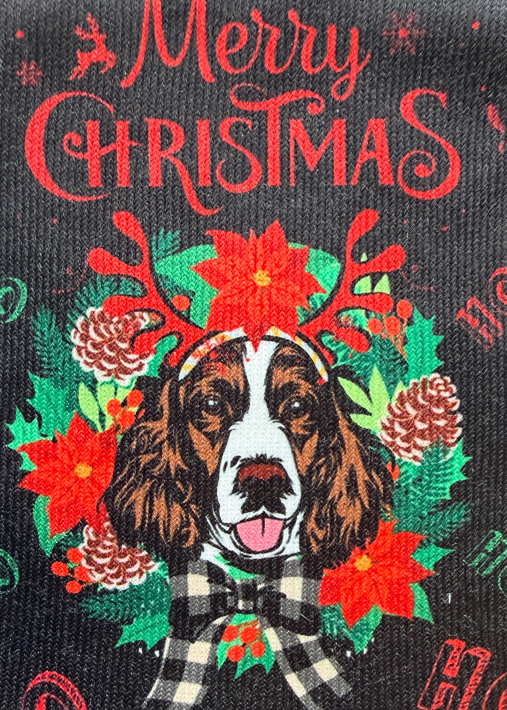 Deer Dog Ladies Christmas Socks