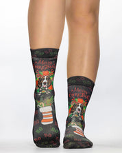 Deer Dog Ladies Christmas Socks