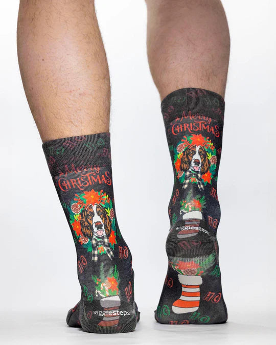 Deer Dog Mens Christmas Socks