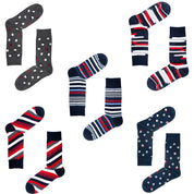 5-Pack Multi Spot & Stripe Organic Cotton Socks