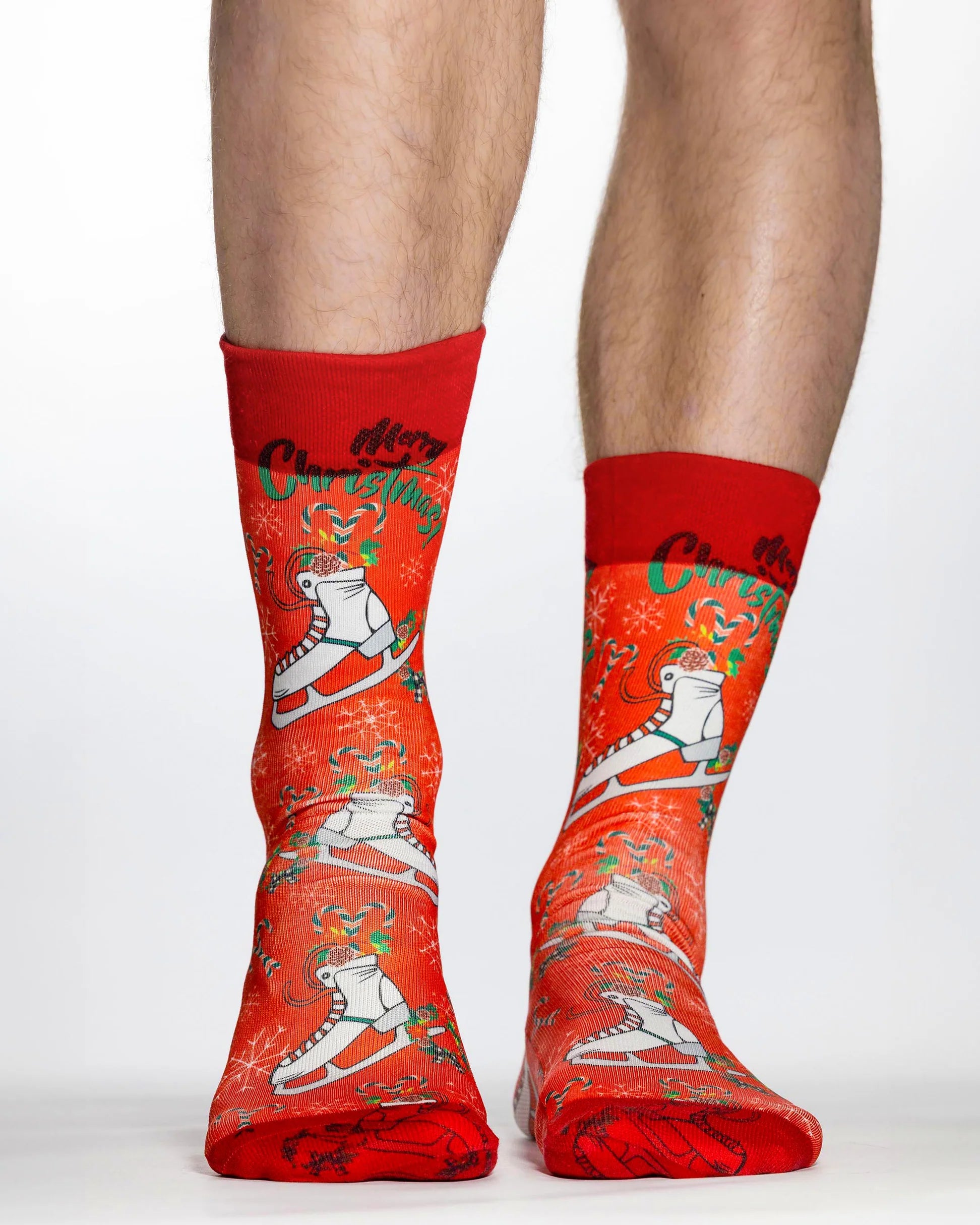 Christmas Skating Mens Socks