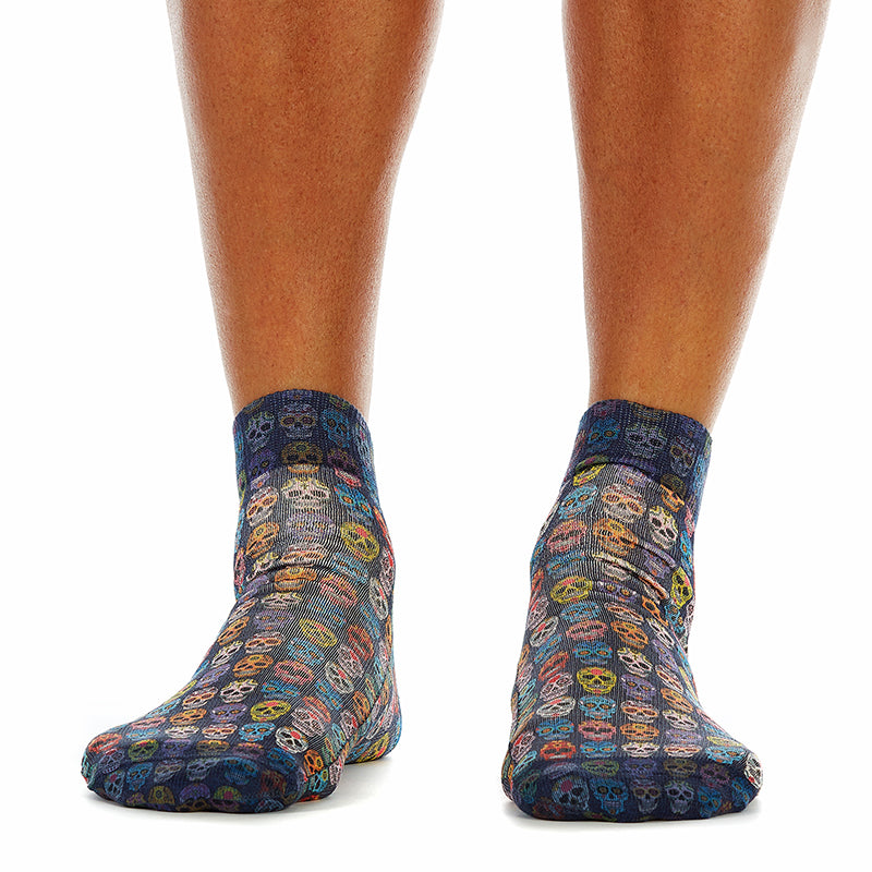 Blue Skulls Funky Sneaker Socks | Bold, Edgy & Playful Style