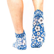 Football Blue Sneaker Socks | Sporty Style & Low-Cut Comfort