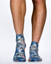 Palm Flowers II Wigglesteps Sneaker Socks | Tropical Vibes & Low-Cut Style