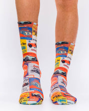 Classic Car Race Theme Mens Socks | Vintage Style & Retro Cool