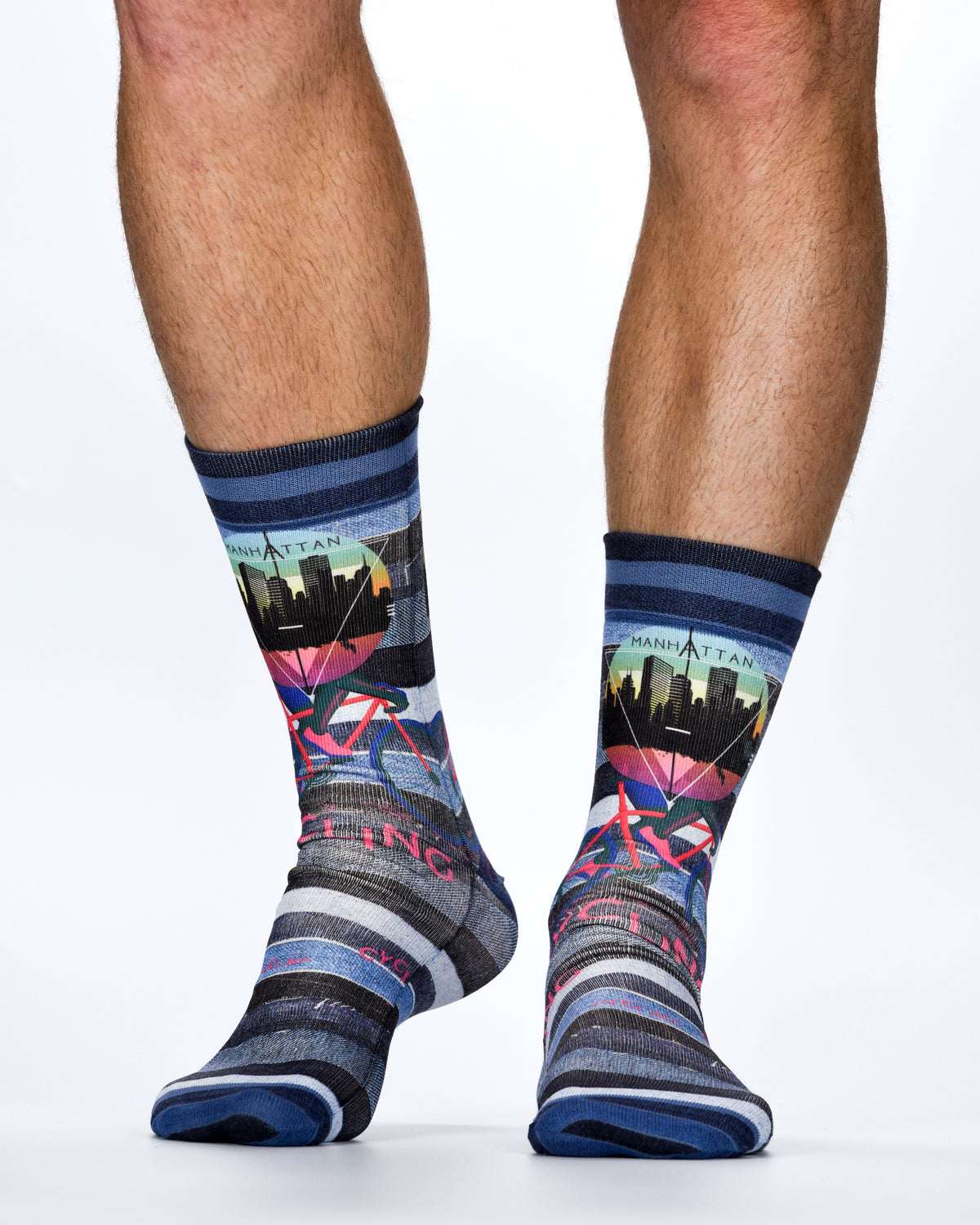 Manhattan Cycling Printed Mens Socks