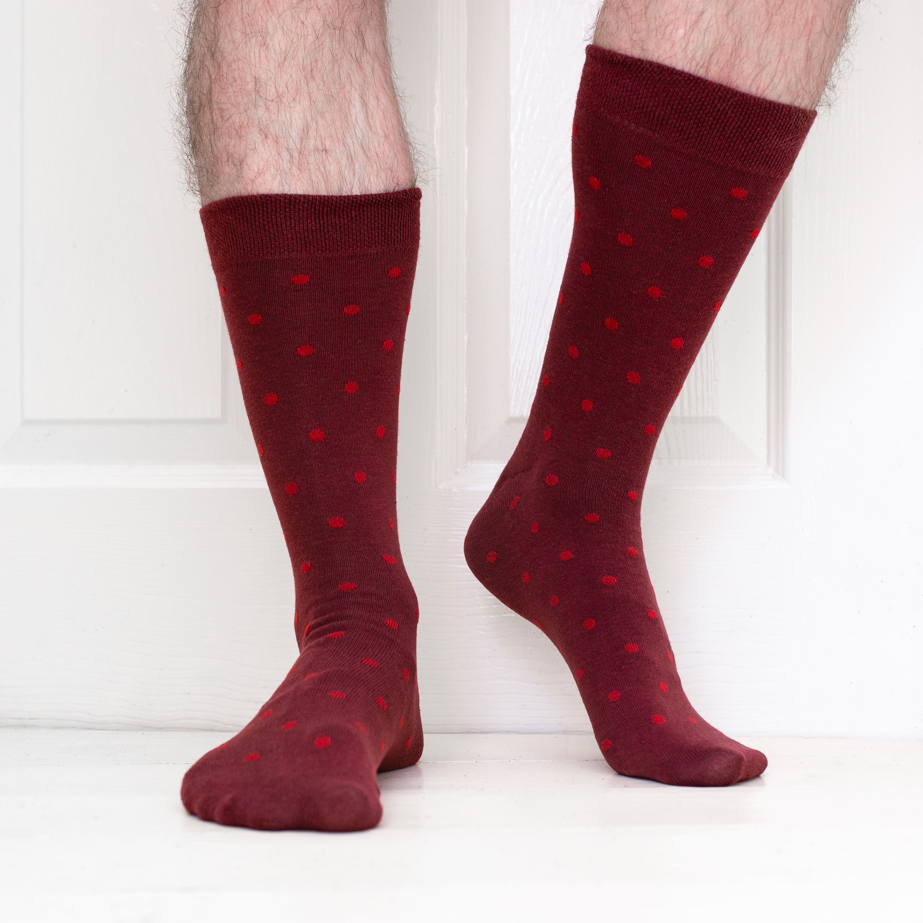 Small Spot Organic Cotton Mens Socks | Gentle Hold Comfort Top