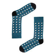 Square Geo Organic Cotton Mens Socks | Soft Fit with Comfort Welt