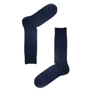 Navy Blue Ribbed Mens Socks | Recycled & Eco-Friendly