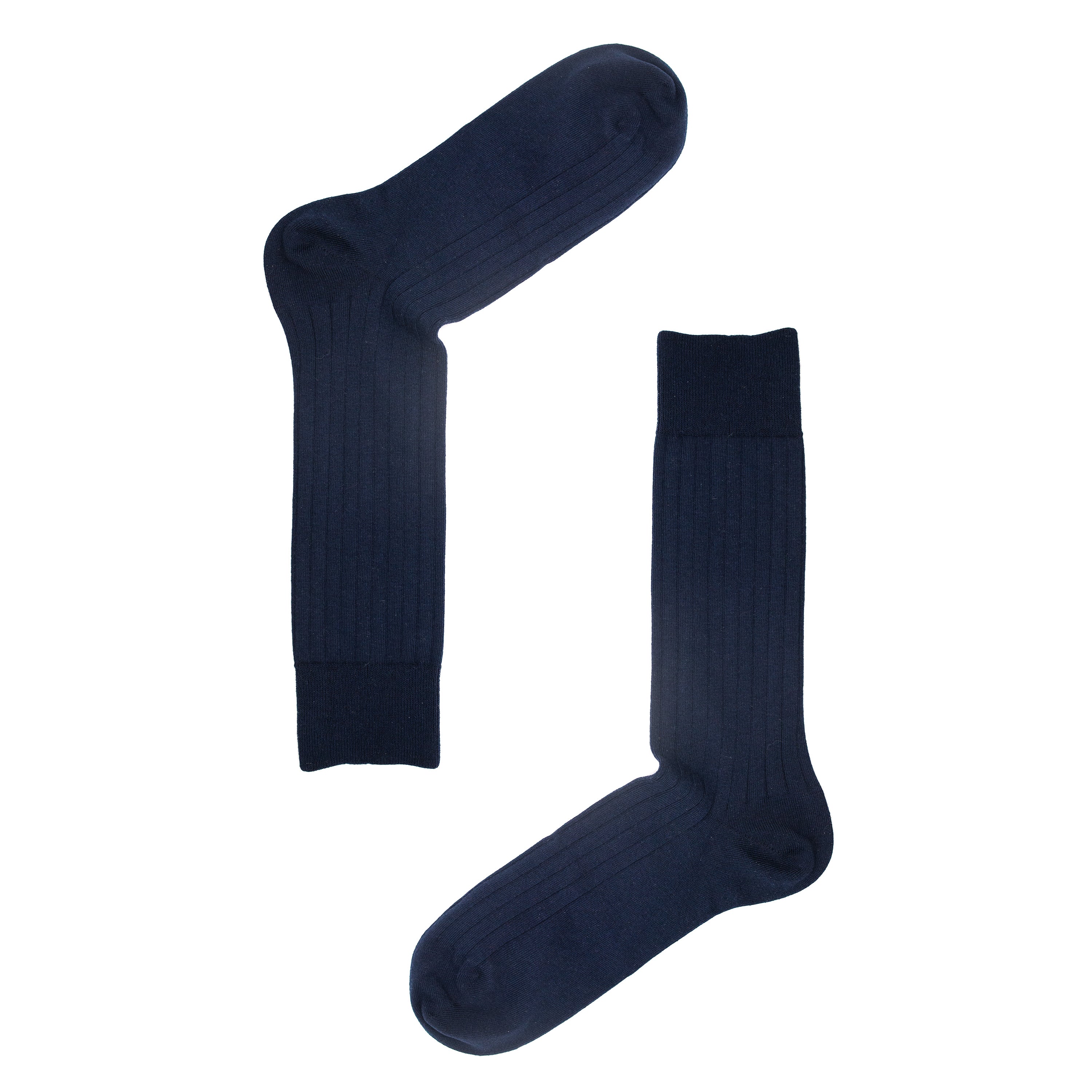 Navy Blue Ribbed Mens Socks | Recycled & Eco-Friendly