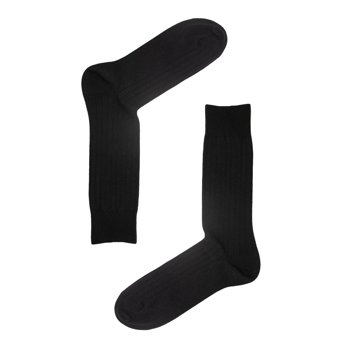 Black Recycled Rib Mens Socks
