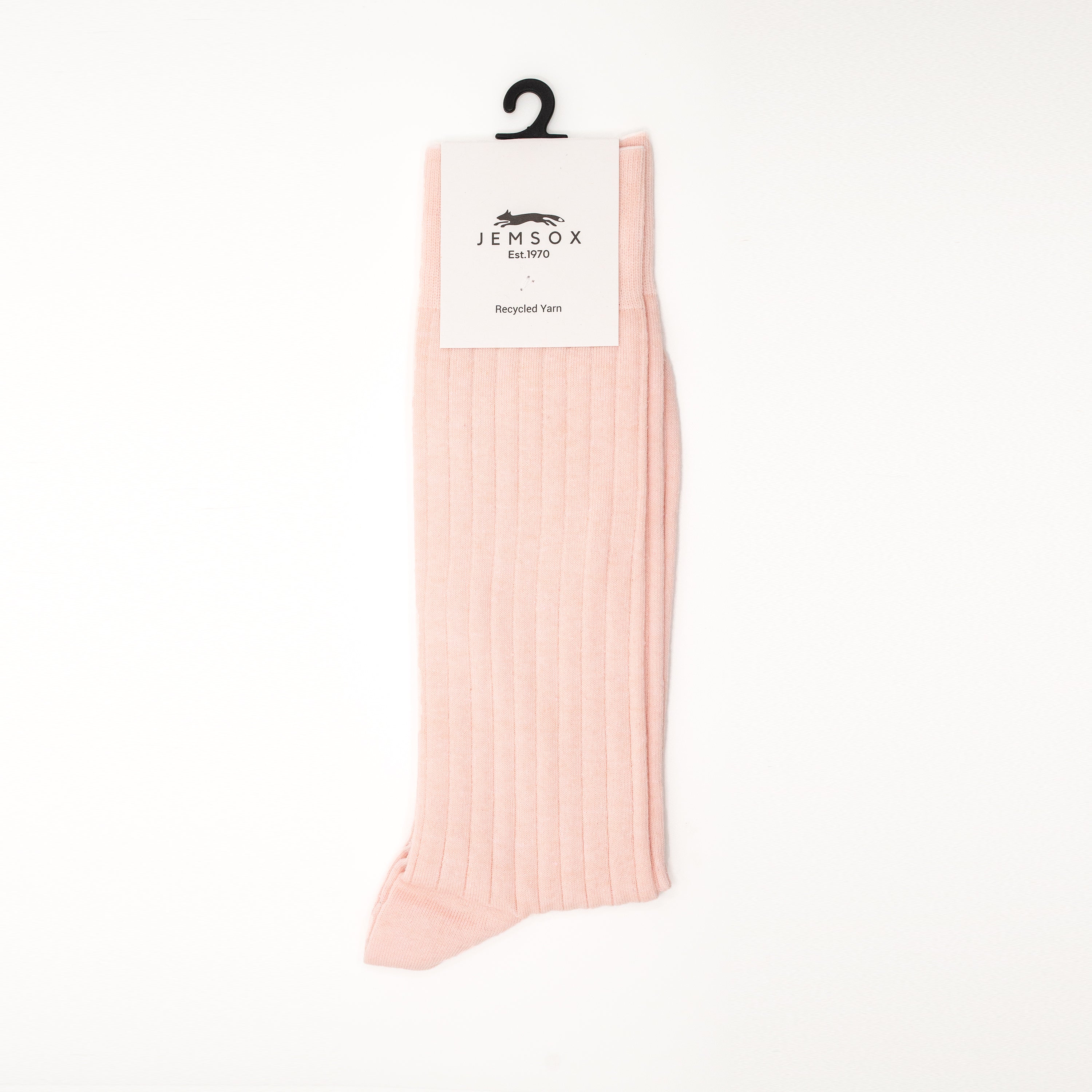 Rose Pink Recycled Rib Mens Socks | Bold, Sustainable Style