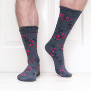 Ditsy Flower Design Mens Socks – Organic Cotton