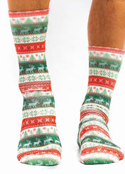 Knitted Deer Mens Novelty Socks