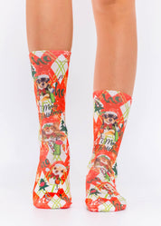 Damask Decor I Christmas Ladies Socks