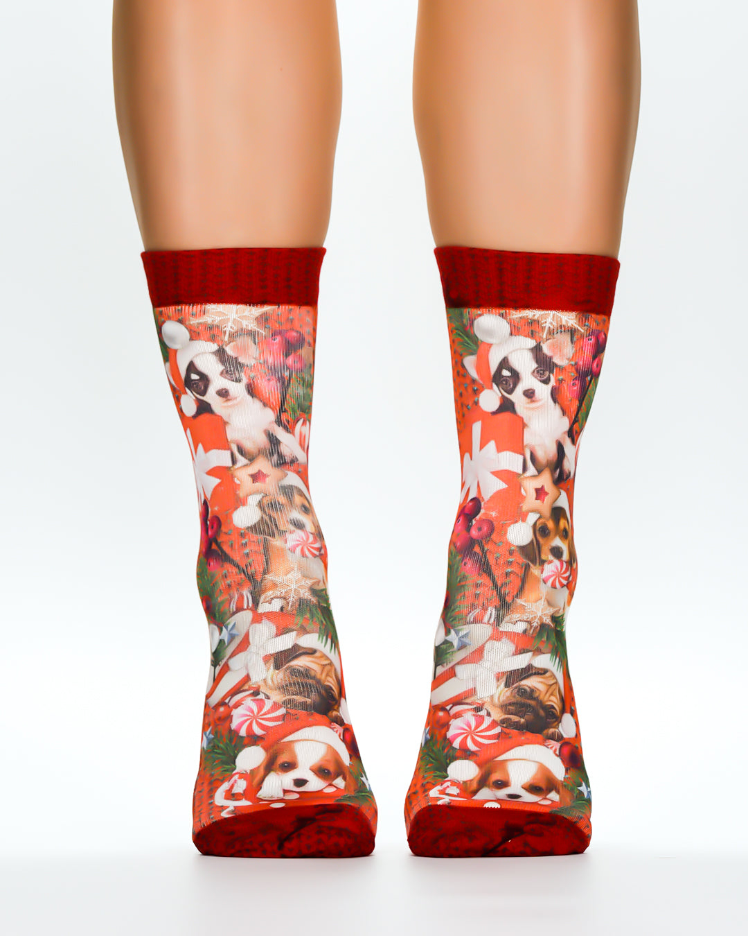 Puppy Santa Ladies Socks