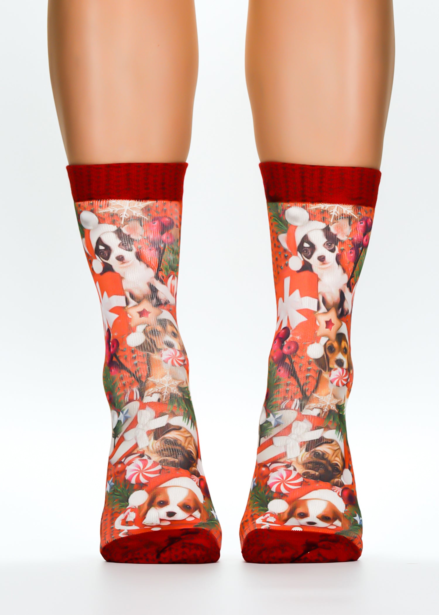 Puppy Santa Ladies Socks