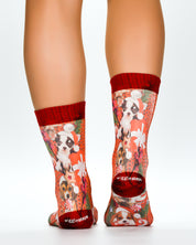 Puppy Santa Ladies Socks