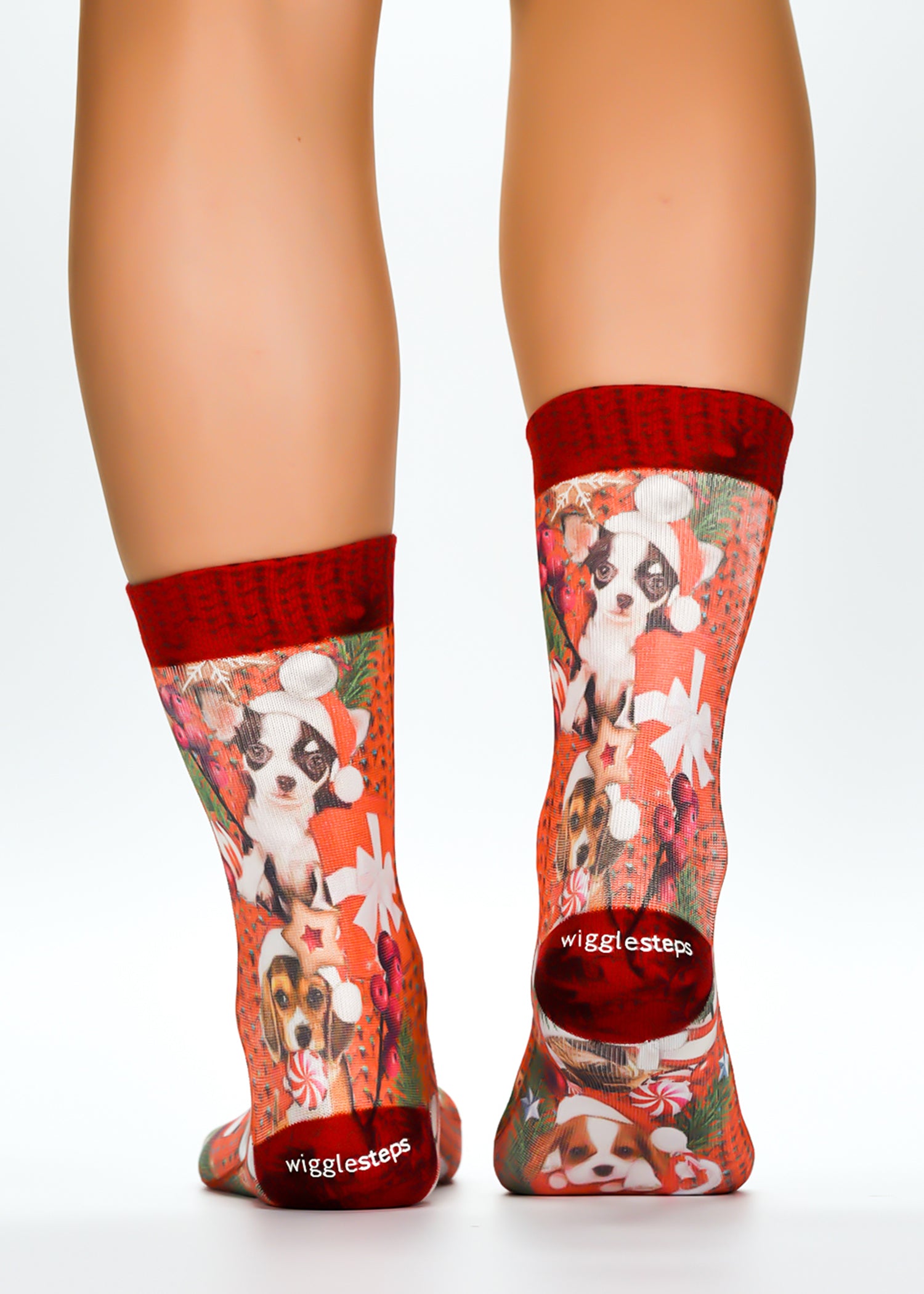 Puppy Santa Ladies Socks