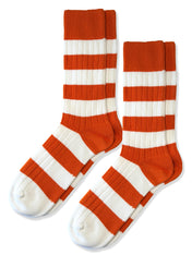 Men's Twin Pack Rugby Socks – Orange & White Stripe