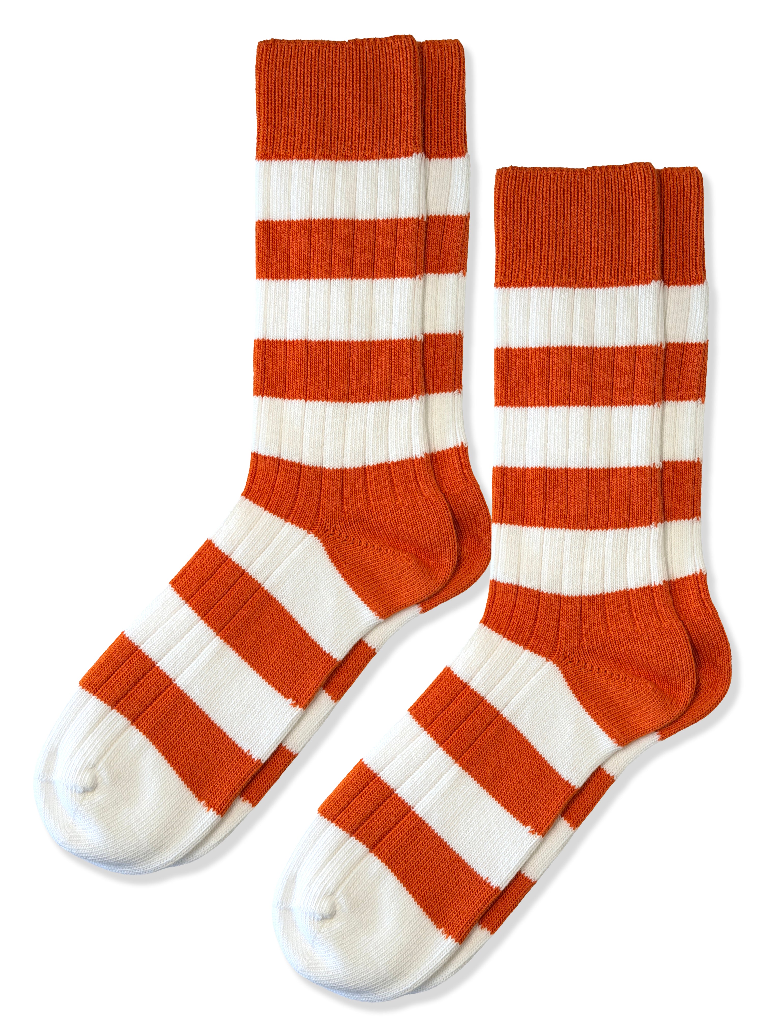 Men's Twin Pack Rugby Socks – Orange & White Stripe