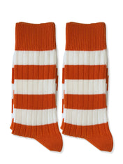Men's Twin Pack Rugby Socks – Orange & White Stripe