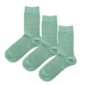 Luxury Socks Multipack 3 Pairs / 5-Pairs Green Plain Colour Men's Crew Socks Size 7-12