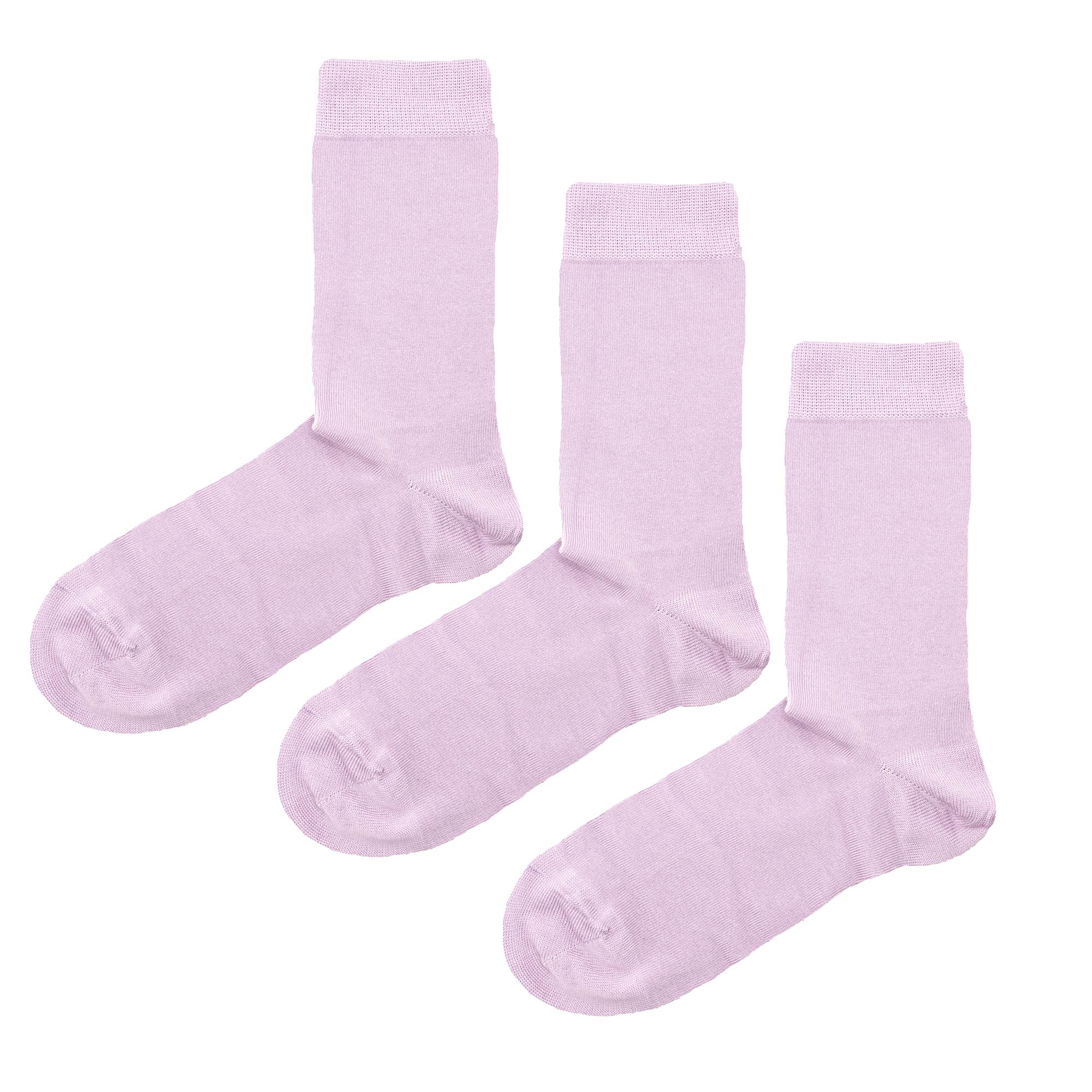 Luxury Socks Multipack 3 Pairs / 5-Pairs Lavender Purple Plain Colour Men's Crew Socks Size 7-12