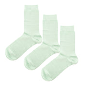 Luxury Socks Multipack 3 Pairs / 5-Pairs Mint Green Plain Colour Men's Crew Socks Size 7-12
