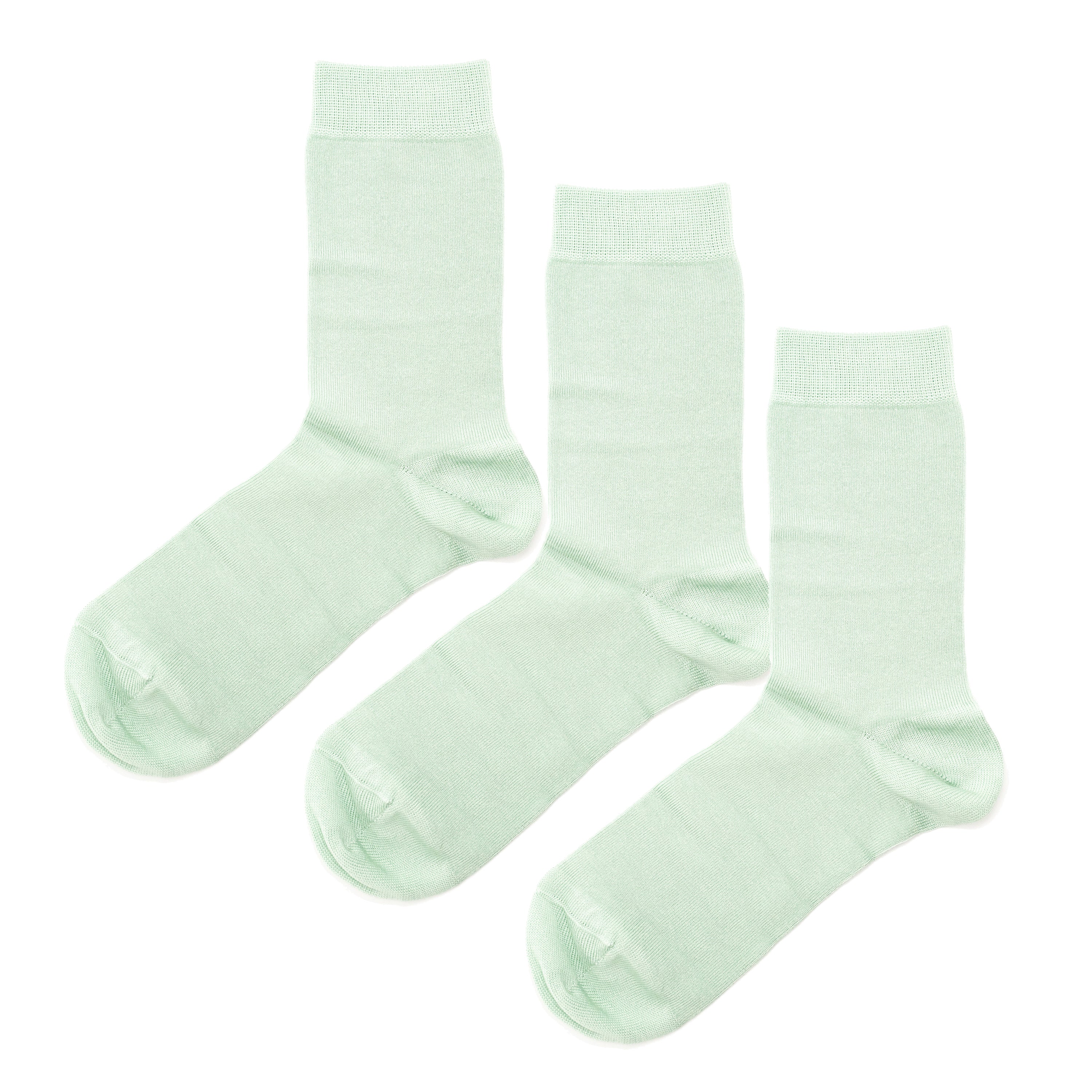 Luxury Socks Multipack 3 Pairs / 5-Pairs Mint Green Plain Colour Men's Crew Socks Size 7-12