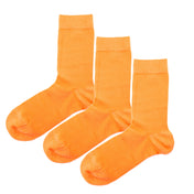 Luxury Socks Multipack 3 Pairs / 5-Pairs Orange Plain Colour Men's Crew Socks Size 7-12