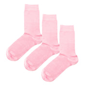 Luxury Socks Multipack 3 Pairs / 5-Pairs Rose Pink Plain Colour Men's Crew Socks Size 7-12