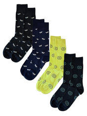 The Minimalist – 4 Pack Patterned Socks - Size UK 7-10.5