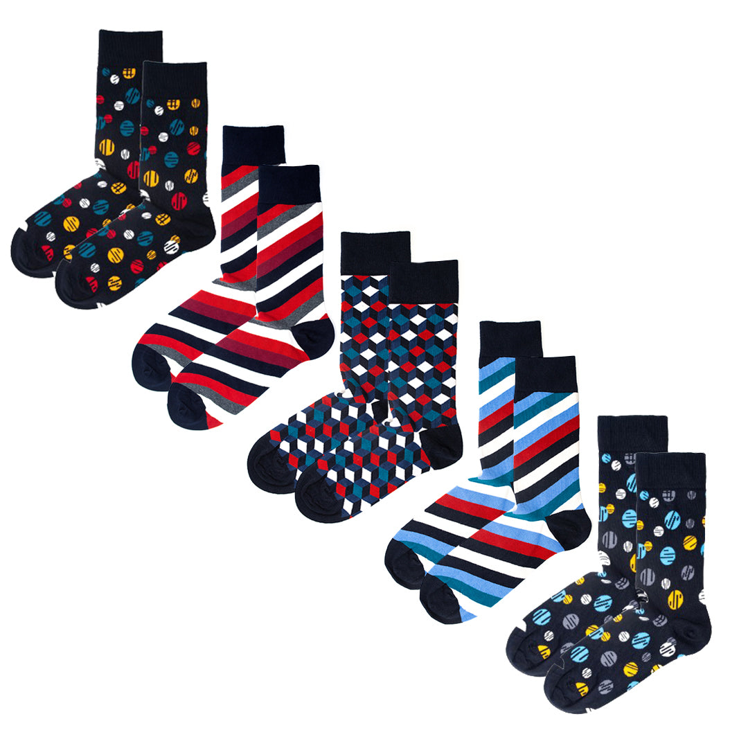 Jemsox Men’s 5-Pack Premium Socks Multipack - Crew Socks for Everyday, Dress & Athletic Use