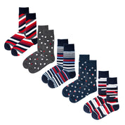 5-Pack Multi Spot & Stripe Organic Cotton Socks