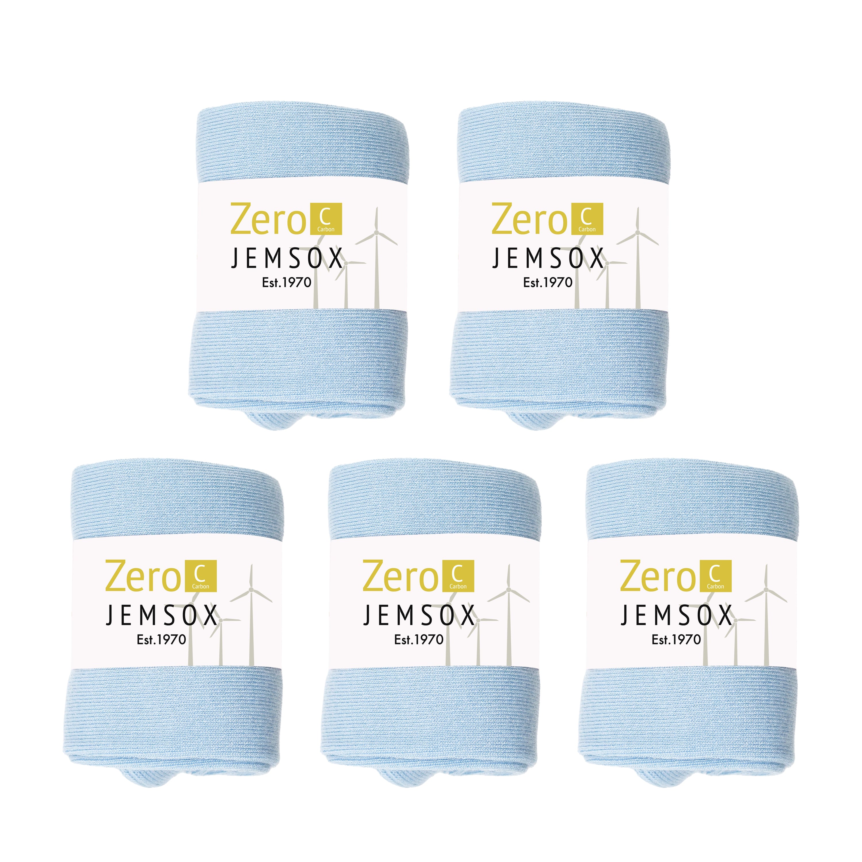 Luxury Socks Multipack 3 Pairs / 5-Pairs Sky Blue Plain Colour Men's Crew Socks Size 7-12