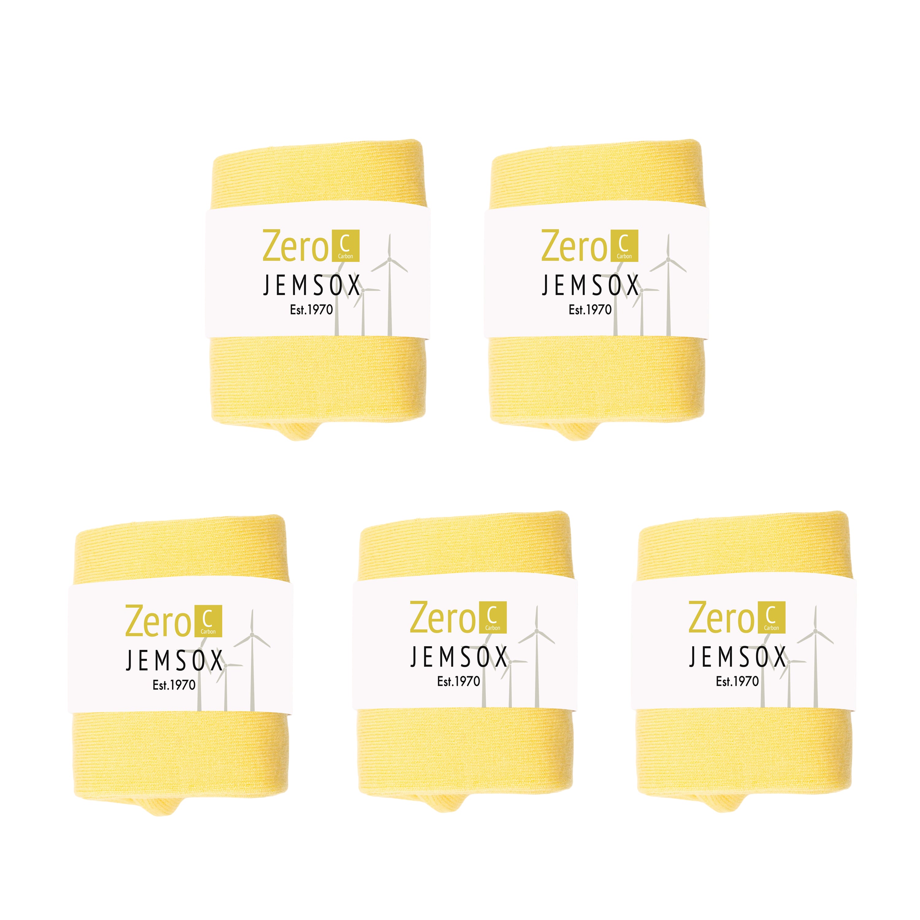 Luxury Socks Multipack 3 Pairs / 5-Pairs Lemon Yellow Plain Colour Men's Crew Socks Size 7-12