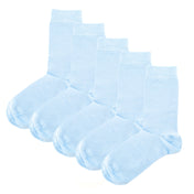 Luxury Socks Multipack 3 Pairs / 5-Pairs Sky Blue Plain Colour Men's Crew Socks Size 7-12