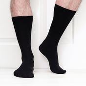 5 Pack - Men’s Luxury Black Plain Colour Organic Cotton Comfort Welt Socks – UK 6-9