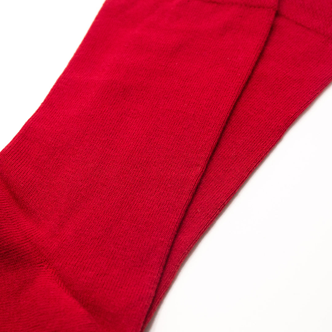5 Pack - Men’s Luxury Red Plain Colour Organic Cotton Comfort Welt Socks – UK 6-9