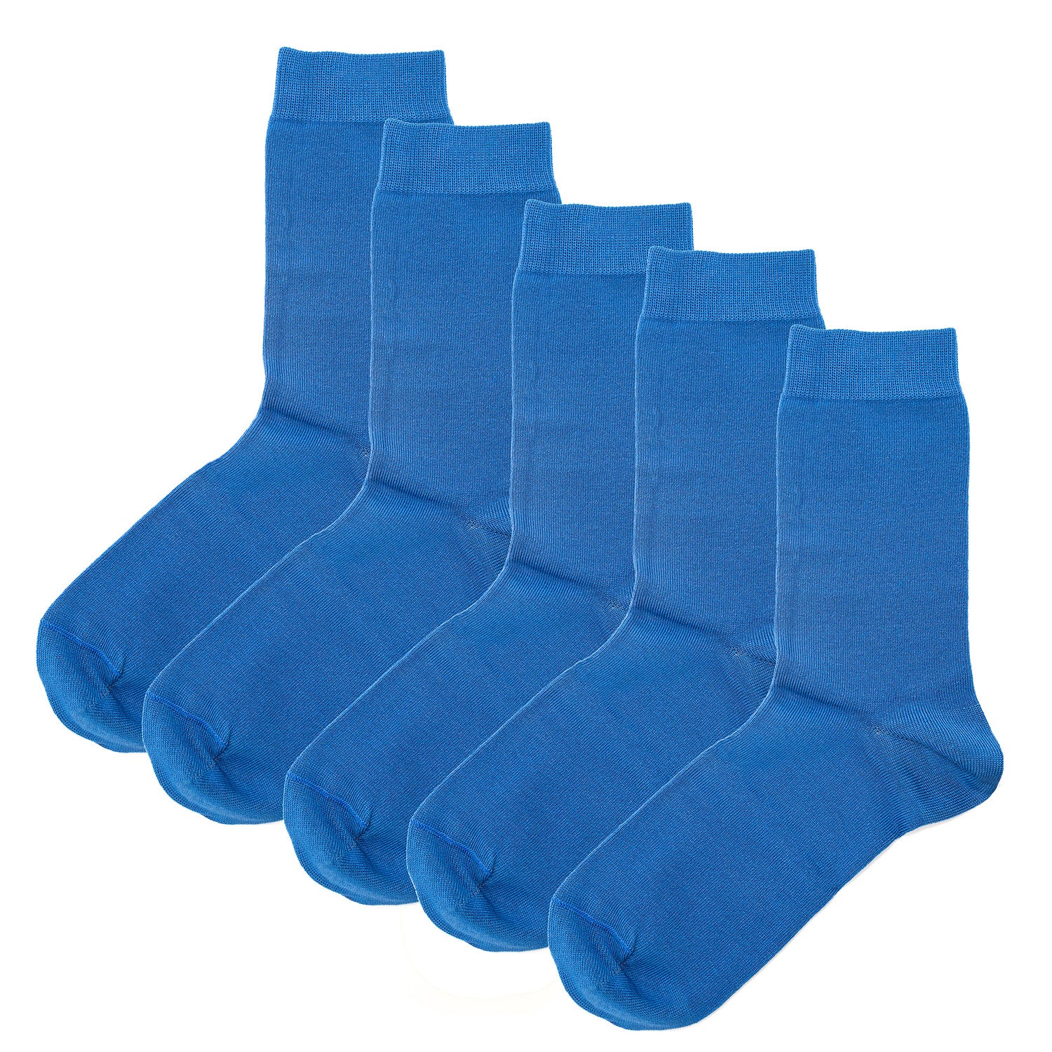 Luxury Socks Multipack 3 Pairs / 5-Pairs Electric Cobalt Blue Plain Colour Men's Crew Socks Size 7-12