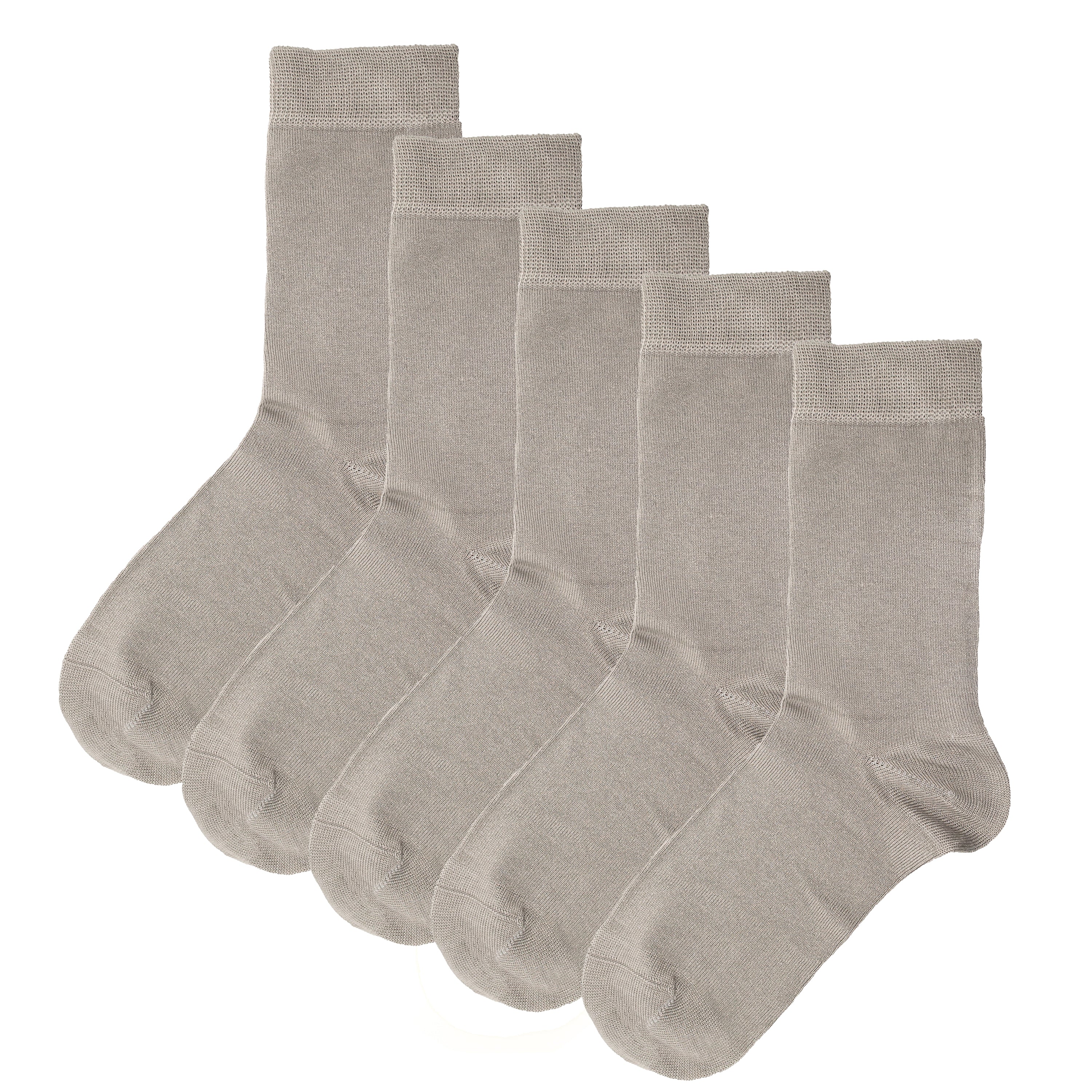 Luxury Socks Multipack 3 Pairs / 5-Pairs Grey Plain Colour Men's Crew Socks Size 7-12