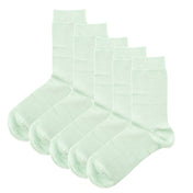 Luxury Socks Multipack 3 Pairs / 5-Pairs Mint Green Plain Colour Men's Crew Socks Size 7-12