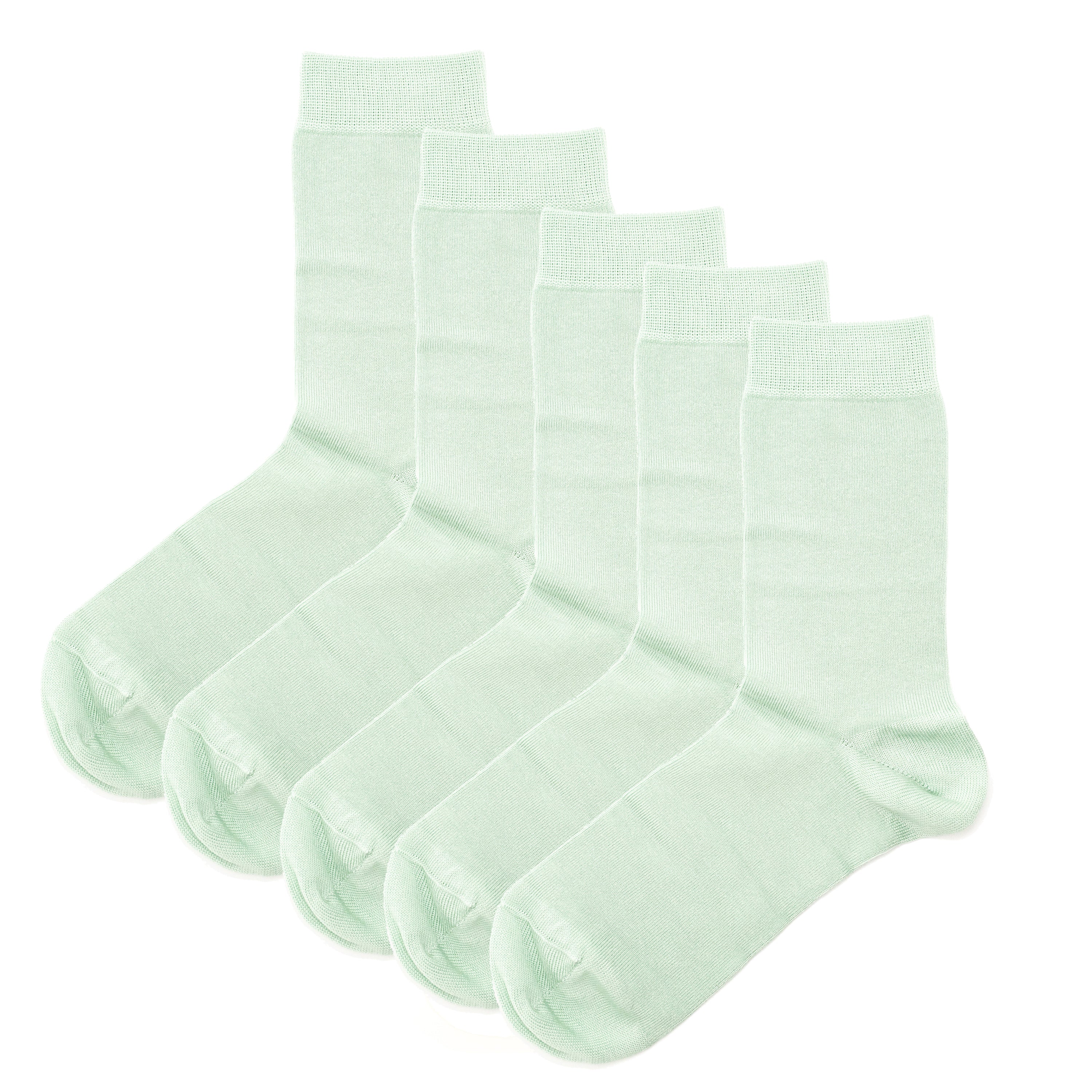 Luxury Socks Multipack 3 Pairs / 5-Pairs Mint Green Plain Colour Men's Crew Socks Size 7-12