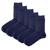Luxury Socks Multipack 3 Pairs / 5-Pairs Navy Plain Colour Men's Crew Socks Size 7-12