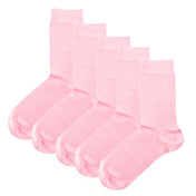 Luxury Socks Multipack 3 Pairs / 5-Pairs Rose Pink Plain Colour Men's Crew Socks Size 7-12