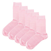 Luxury Socks Multipack 3 Pairs / 5-Pairs Rose Pink Plain Colour Men's Crew Socks Size 7-12