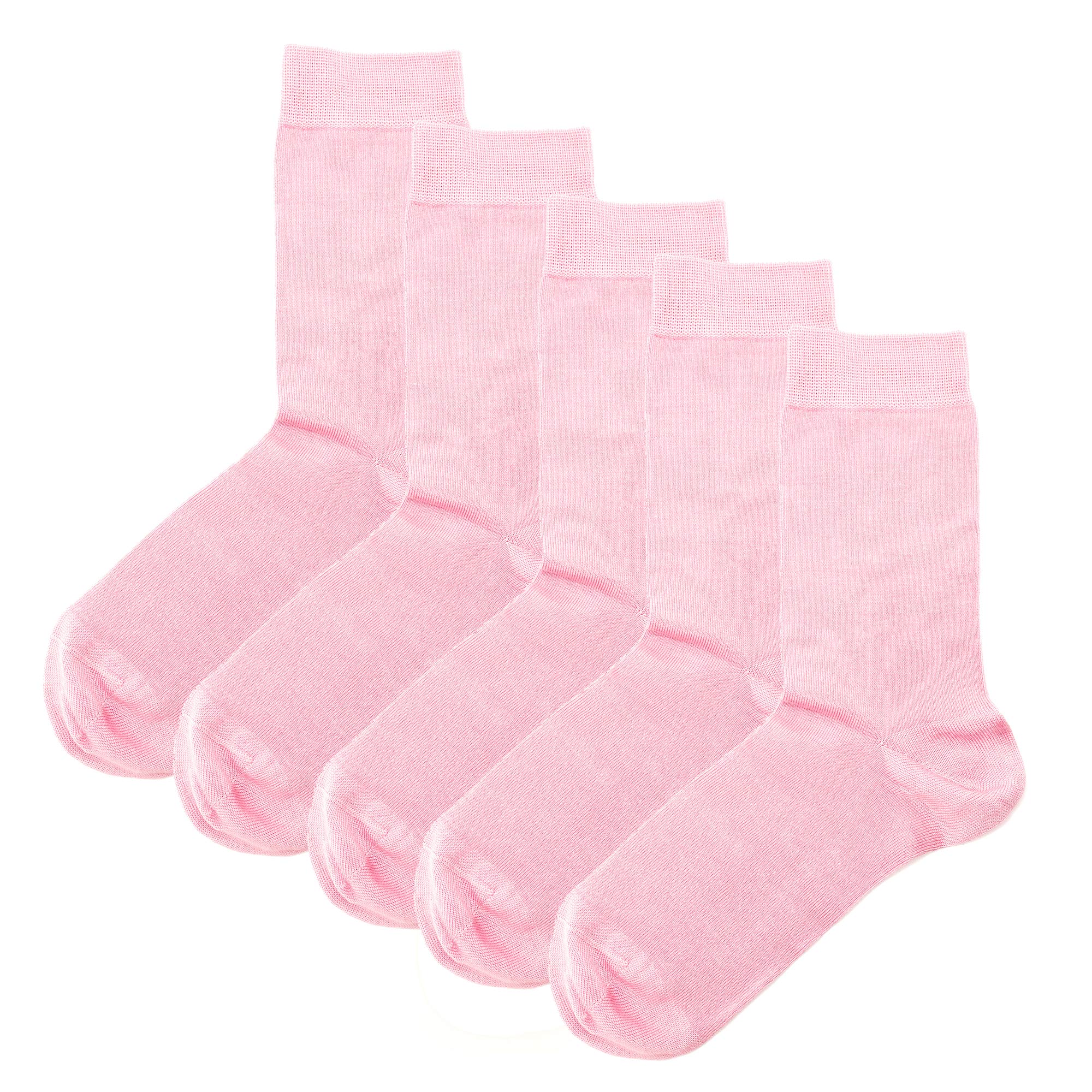 Luxury Socks Multipack 3 Pairs / 5-Pairs Rose Pink Plain Colour Men's Crew Socks Size 7-12